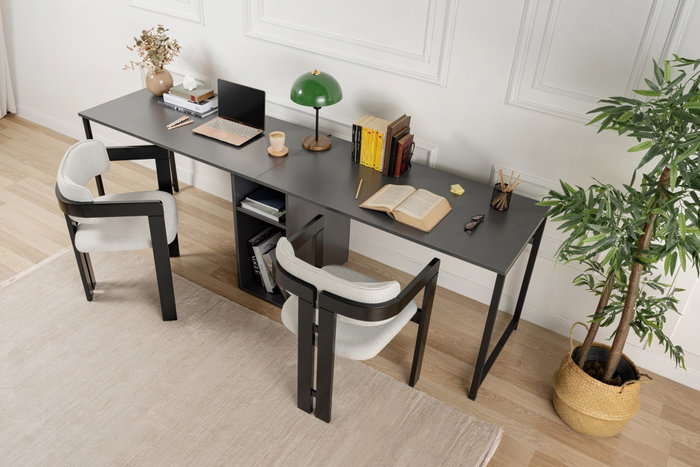 Nordure Twin Study Desk - Antracita, Negro Nordure Twin Study Desk - Antracita, Negro